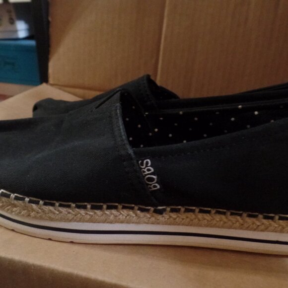 BOBS from Skechers Memory Foam Black Canvas Espadrille Flats – Women’s Size 8 - Picture 2 of 3